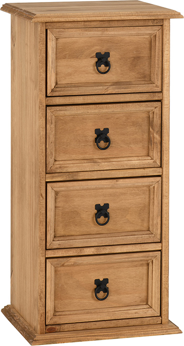 Corona 4 Drawer CD Chest In Distressed Pine - Click Image to Close